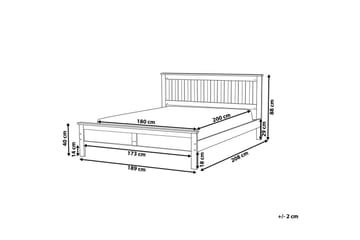 Seng med lamellbunn Mayenne - Mørkt tre, 180x200 cm - Møbler - Senger - Sengeramme & sengestamme