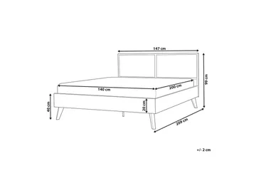 Seng med lamellbunn Monpazier - Lyst tre, 140x200 cm - Møbler - Senger - Sengeramme & sengestamme