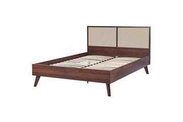 Seng med lamellbunn Monpazier - Mørkt tre, 140x200 cm - Møbler - Senger - Sengeramme & sengestamme