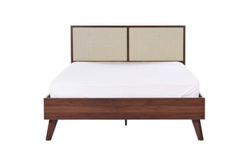 Seng med lamellbunn Monpazier - Mørkt tre, 140x200 cm - Møbler - Senger - Sengeramme & sengestamme