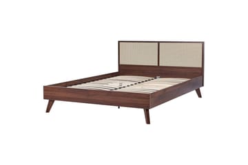 Seng med lamellbunn Monpazier - Mørkt tre, 180x200 cm - Møbler - Senger - Sengeramme & sengestamme