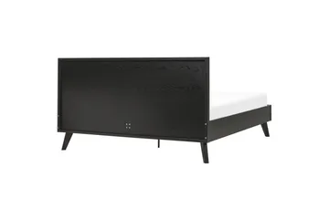 Seng med lamellbunn Monpazier - Svart, lyst tre, 160x200 cm - Møbler - Senger - Sengeramme & sengestamme