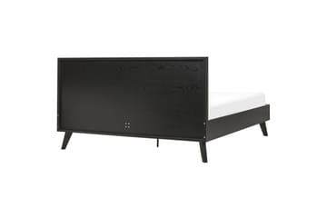 Seng med lamellbunn Monpazier - Svart, lyst tre, 160x200 cm - Møbler - Senger - Sengeramme & sengestamme