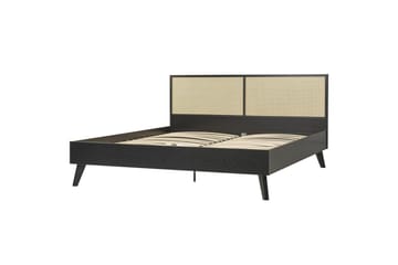 Seng med lamellbunn Monpazier - Svart, lyst tre, 180x200 cm - Møbler - Senger - Sengeramme & sengestamme