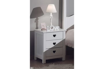 Seng med lamellbunn nattbord garderobe skrivebord Amori Hvit 3-dører - 3-dører - Møbler - Senger - Møbelsett til soverom