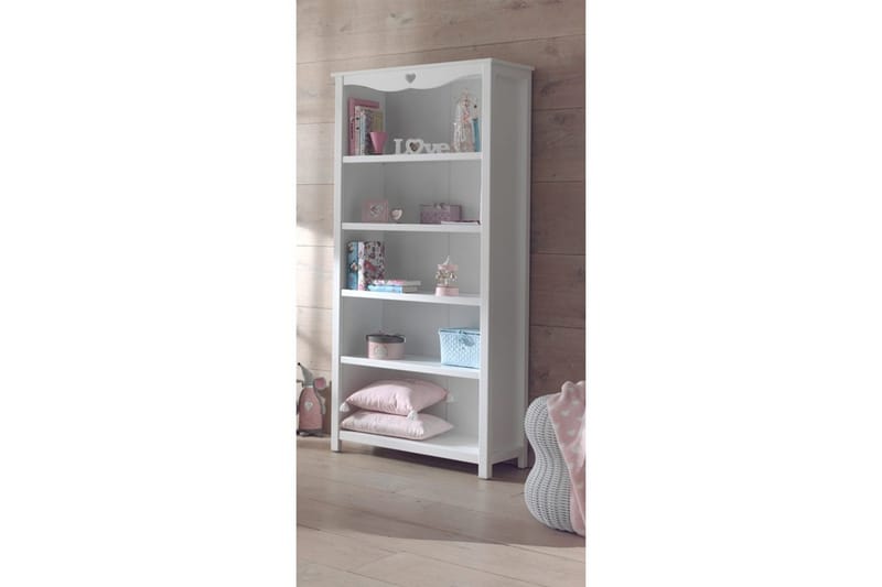 Seng med lamellbunn nattbord garderobe skrivebord bokhylle Amori Hvit 3-dører - 3-dører - Møbler - Senger - Møbelsett til soverom