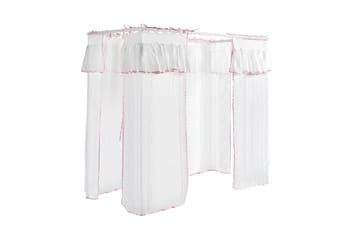 Seng med lamellbunn nattbord garderobe tekstilsett Amori Hvit - Møbler - Senger - Møbelsett til soverom