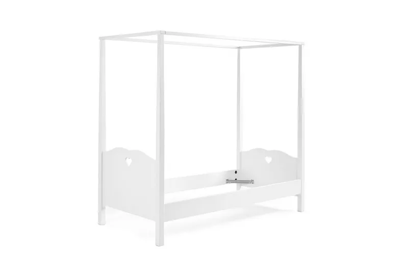 Seng med lamellbunn nattbord garderobe tekstilsett Amori Hvit - Møbler - Senger - Møbelsett til soverom