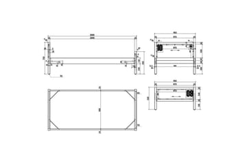 Seng med lamellbunn skuff nattbord 2-dørs garderobe Alex - Møbler - Senger - Møbelsett til soverom