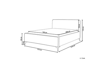 Seng med lamellbunn Valognes - Grå, svart, 160x200 cm - Møbler - Senger - Sengeramme & sengestamme