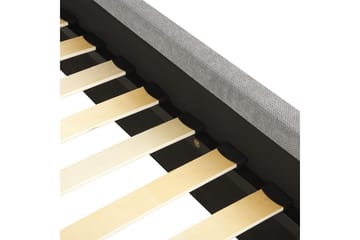 Seng med lamellbunn Valognes - Grå, svart, 160x200 cm - Møbler - Senger - Sengeramme & sengestamme