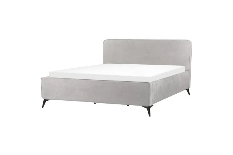 Seng med lamellbunn Valognes, Grå, svart, 180x200 cm