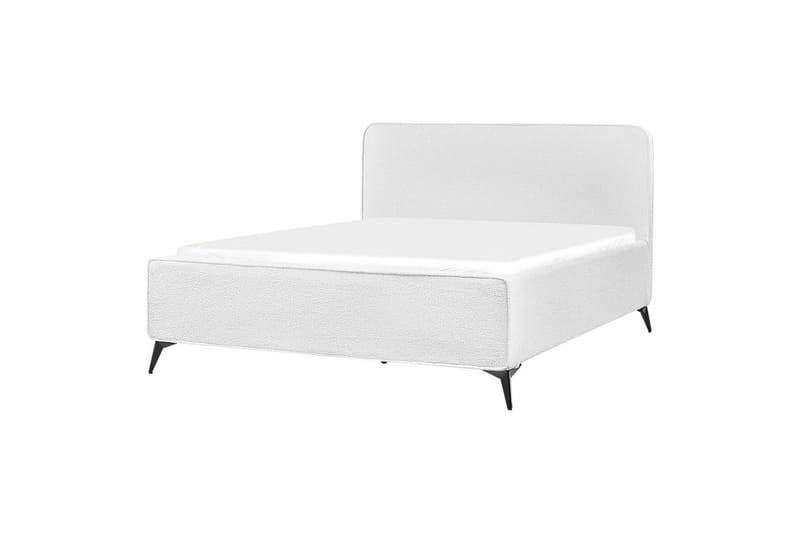 Seng med lamellbunn Valognes - Hvit, Svart, 160x200 cm - Møbler - Senger - Sengeramme & sengestamme