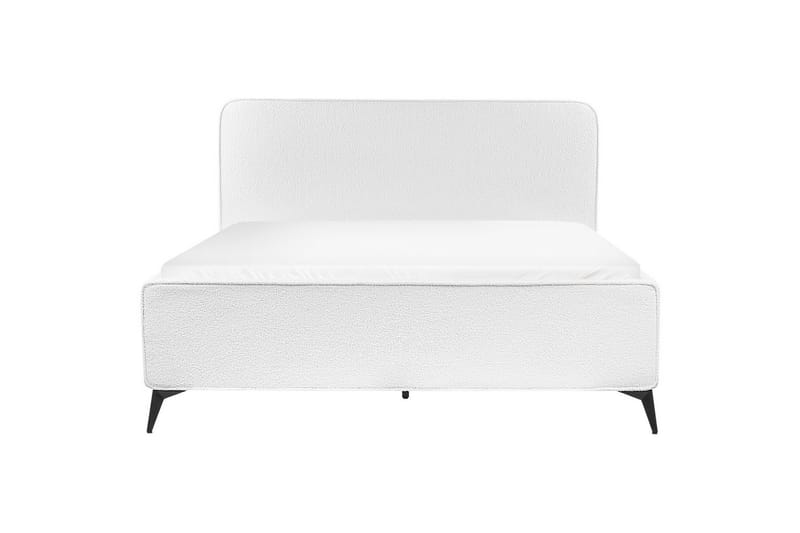 Seng med lamellbunn Valognes - Hvit, Svart, 160x200 cm - Møbler - Senger - Sengeramme & sengestamme