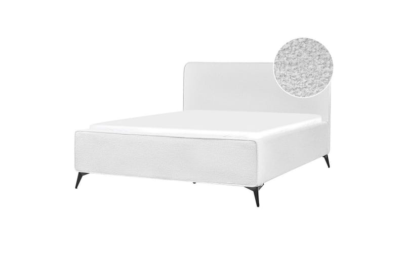 Seng med lamellbunn Valognes, Hvit, Svart, 160x200 cm