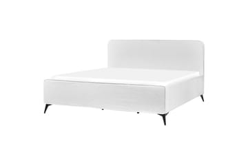 Seng med lamellbunn Valognes - Hvit, Svart, 180x200 cm - Møbler - Senger - Sengeramme & sengestamme
