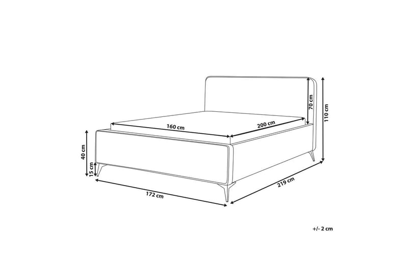 Seng med lamellbunn Valognes - Kremhvit, Svart, 160x200 cm - Møbler - Senger - Sengeramme & sengestamme