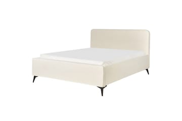 Seng med lamellbunn Valognes - Kremhvit, Svart, 160x200 cm - Møbler - Senger - Sengeramme & sengestamme