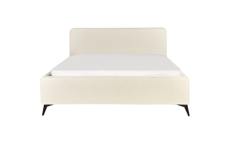 Seng med lamellbunn Valognes - Kremhvit, Svart, 180x200 cm - Møbler - Senger - Sengeramme & sengestamme