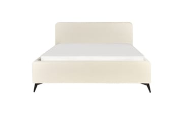 Seng med lamellbunn Valognes - Kremhvit, Svart, 180x200 cm - Møbler - Senger - Sengeramme & sengestamme