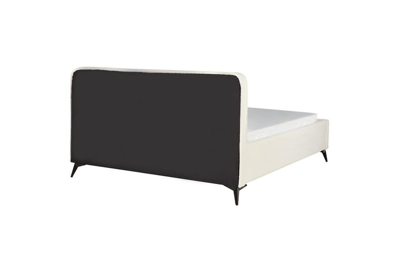 Seng med lamellbunn Valognes - Kremhvit, Svart, 180x200 cm - Møbler - Senger - Sengeramme & sengestamme