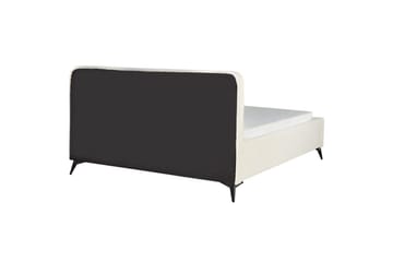 Seng med lamellbunn Valognes - Kremhvit, Svart, 180x200 cm - Møbler - Senger - Sengeramme & sengestamme