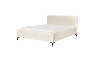 Seng med lamellbunn Valognes - Kremhvit, Svart, 180x200 cm - Møbler - Senger - Sengeramme & sengestamme