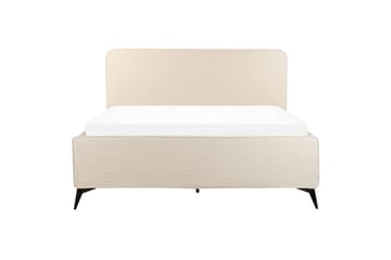 Seng med lamellbunn Valognes - Lysebeige, svart, Lys beige, svart, 160x200 cm - Møbler - Senger - Sengeramme & sengestamme