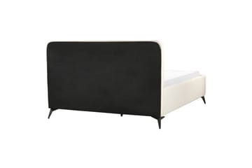 Seng med lamellbunn Valognes - Lysebeige, svart, Lys beige, svart, 160x200 cm - Møbler - Senger - Sengeramme & sengestamme