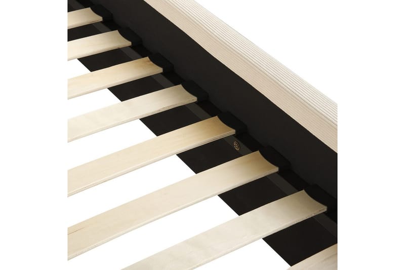 Seng med lamellbunn Valognes - Lysebeige, svart, Lys beige, svart, 160x200 cm - Møbler - Senger - Sengeramme & sengestamme