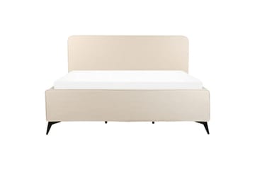 Seng med lamellbunn Valognes - Lysebeige, svart, Lys beige, svart, 180x200 cm - Møbler - Senger - Sengeramme & sengestamme