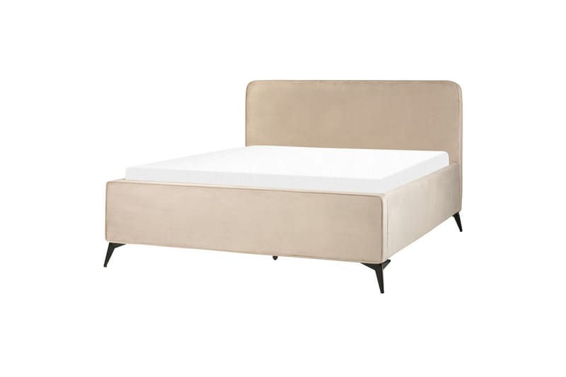 Seng med lamellbunn Valognes - Taupe, svart, 160x200 cm - Møbler - Senger - Sengeramme & sengestamme