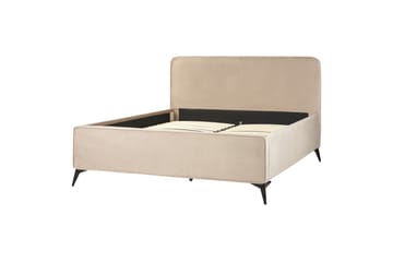 Seng med lamellbunn Valognes - Taupe, svart, 160x200 cm - Møbler - Senger - Sengeramme & sengestamme