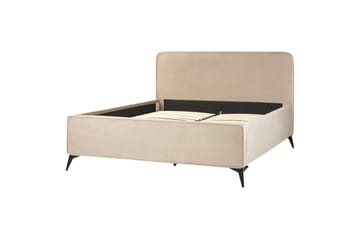 Seng med lamellbunn Valognes - Taupe, svart, 160x200 cm - Møbler - Senger - Sengeramme & sengestamme