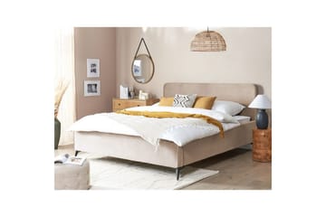 Seng med lamellbunn Valognes - Taupe, svart, 180x200 cm - Møbler - Senger - Sengeramme & sengestamme