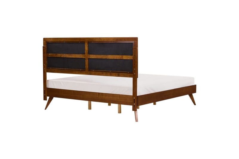 Seng med lamellbunn Poissy - Mørkt tre, beige, 180x200 cm - Møbler - Senger - Sengeramme & sengestamme