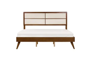 Seng med lamellbunn Poissy - Mørkt tre, beige, 180x200 cm - Møbler - Senger - Sengeramme & sengestamme