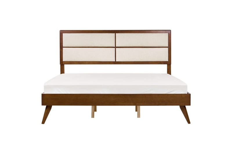 Seng med lamellbunn Poissy - Mørkt tre, beige, 180x200 cm - Møbler - Senger - Sengeramme & sengestamme