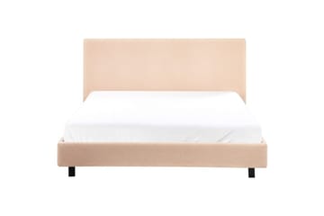 Seng med lamellramme Albi - Beige, svart/Bouclé, 140x200 cm - Møbler - Senger - Sengeramme & sengestamme