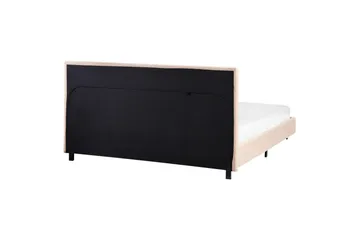 Seng med lamellramme Albi - Beige, svart/Bouclé, 140x200 cm - Møbler - Senger - Sengeramme & sengestamme