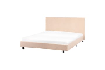 Seng med lamellramme Albi - Beige, svart/Bouclé, 140x200 cm - Møbler - Senger - Sengeramme & sengestamme