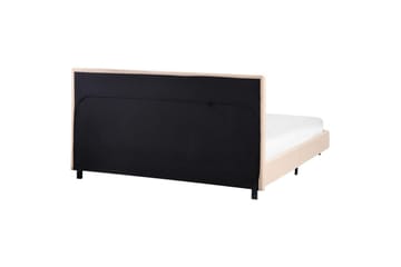 Seng med lamellramme Albi - Beige, svart/Bouclé, 140x200 cm - Møbler - Senger - Sengeramme & sengestamme