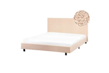 Seng med lamellramme Albi - Beige, svart/Bouclé, 140x200 cm - Møbler - Senger - Sengeramme & sengestamme