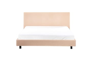 Seng med lamellramme Albi - Beige, svart/Bouclé, 160x200 cm - Møbler - Senger - Sengeramme & sengestamme