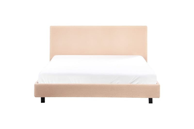 Seng med lamellramme Albi - Beige, svart/Bouclé, 160x200 cm - Møbler - Senger - Sengeramme & sengestamme
