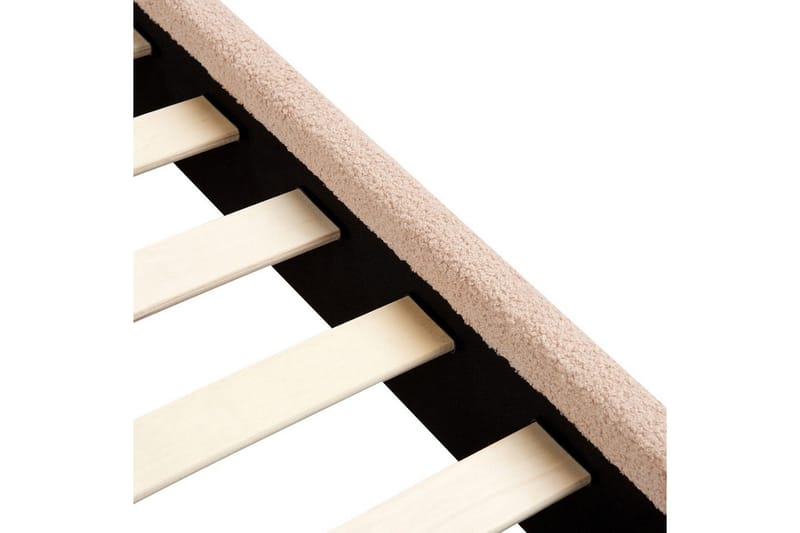 Seng med lamellramme Albi - Beige, svart/Bouclé, 180x200 cm - Møbler - Senger - Sengeramme & sengestamme