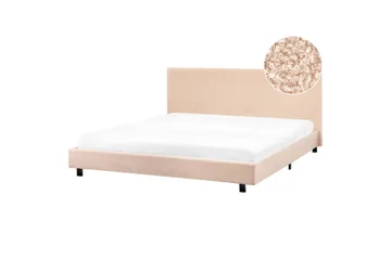 Seng med lamellramme Albi - Beige, svart/Bouclé, 180x200 cm - Møbler - Senger - Sengeramme & sengestamme