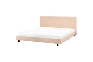 Seng med lamellramme Albi - Beige, svart/Bouclé, 180x200 cm - Møbler - Senger - Sengeramme & sengestamme