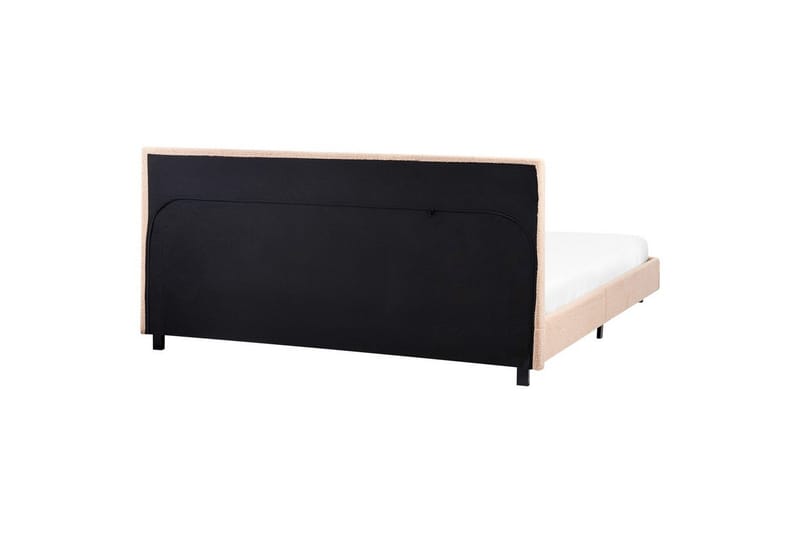Seng med lamellramme Albi - Beige, svart/Bouclé, 180x200 cm - Møbler - Senger - Sengeramme & sengestamme