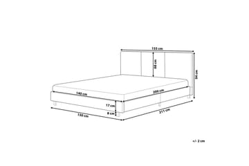 Seng med lamellramme Albi - Beige, svart/Polyester, 140x200 cm - Møbler - Senger - Sengeramme & sengestamme